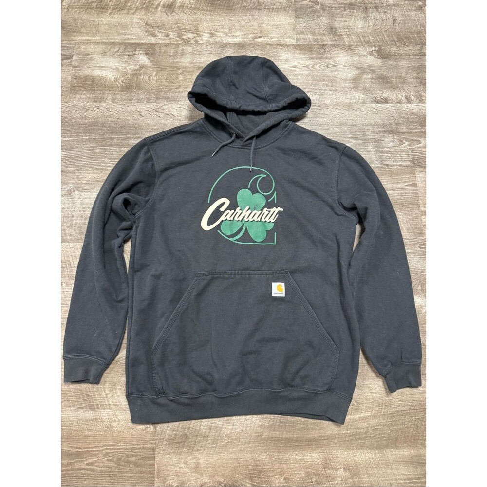 Carhartt Loose Fit Midweight Hooded Shamrock Graphic Sweatshirt Size Medium